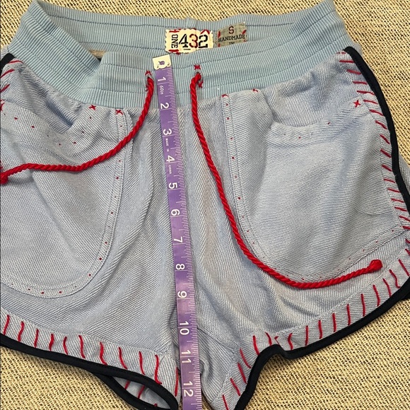 Stylish Light Blue Athletic Shorts with‎ Red Accents - Picture 7 of 7